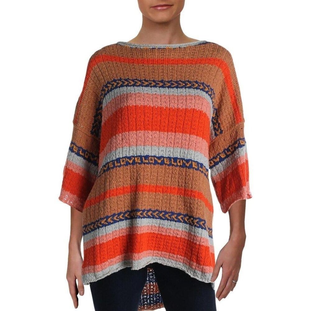 Free People Womens Bohemian Tunic Pullover Sweater Multi Color Small - Picture 1 of 5